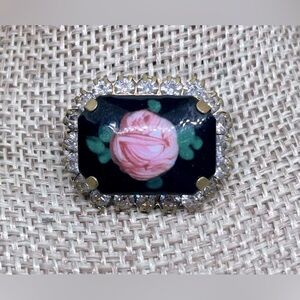 Antique Hand Painted Brooch